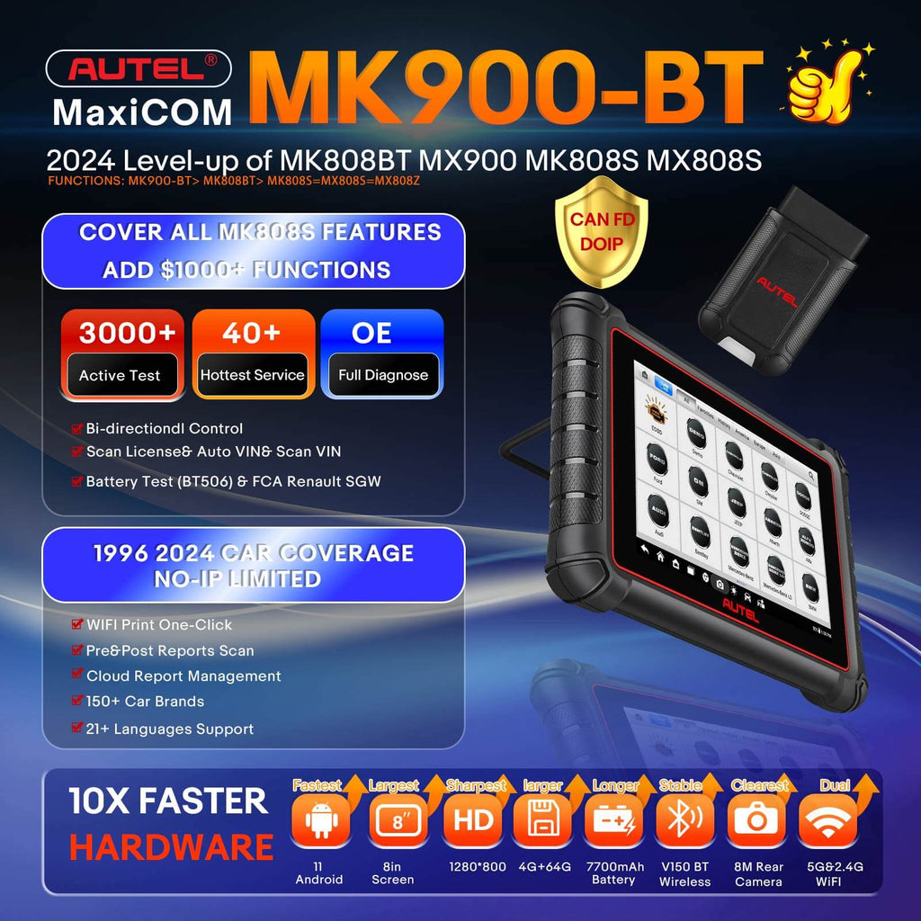 Autel MaxiCOM MK900-BT Automotive Diagnostic Scanner